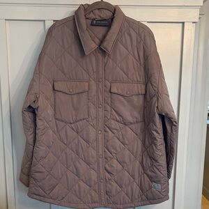 NWOT Mauve Quilted Snap Front Jacket or Shirt Jacket light insulation XL